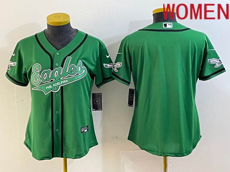 Women Philadelphia Eagles Blank Green Nike 2023 Co Branding Game NFL Jersey style 7->->Women Jersey